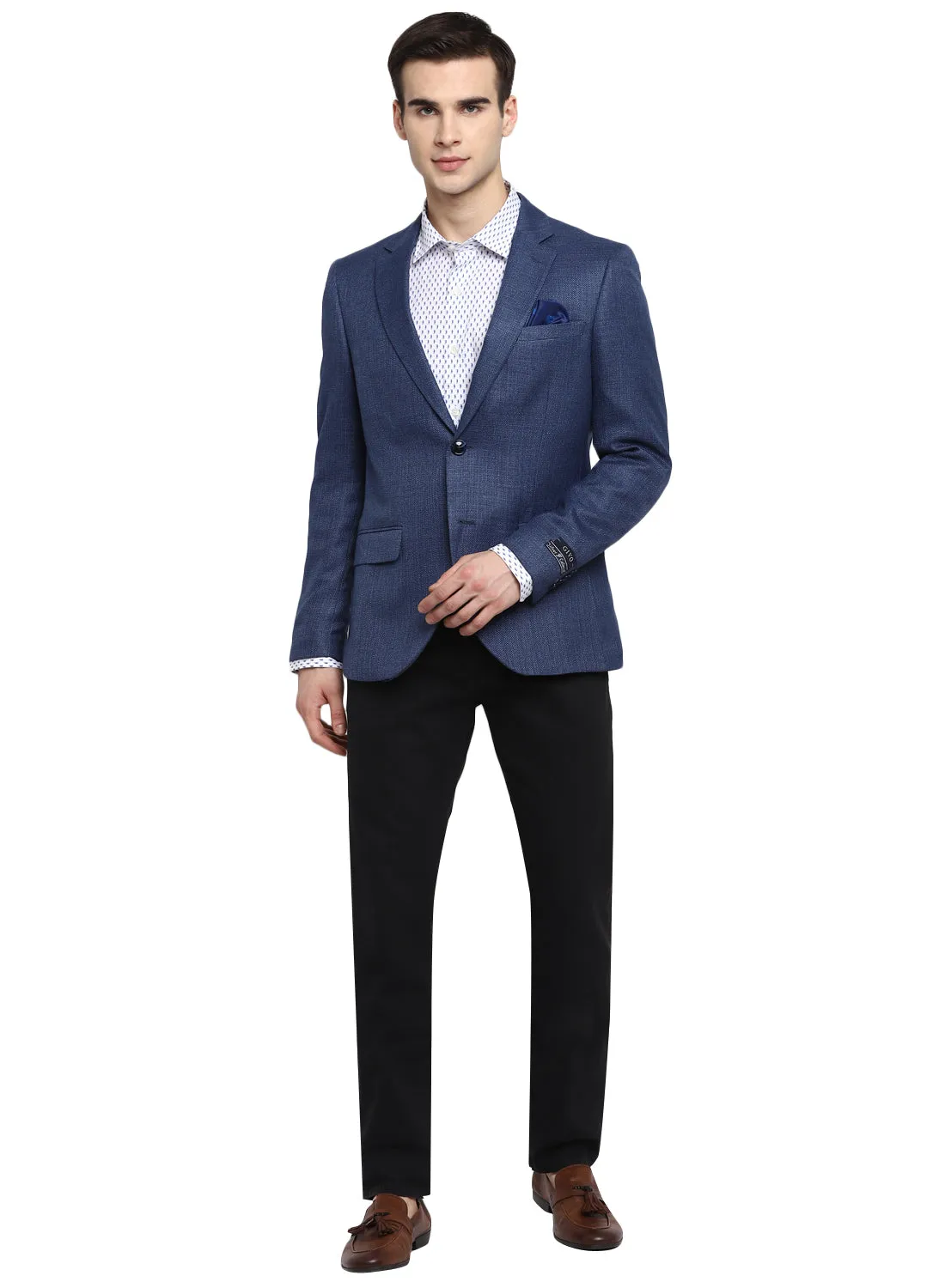 Blue Formal Notch Collar Jacket