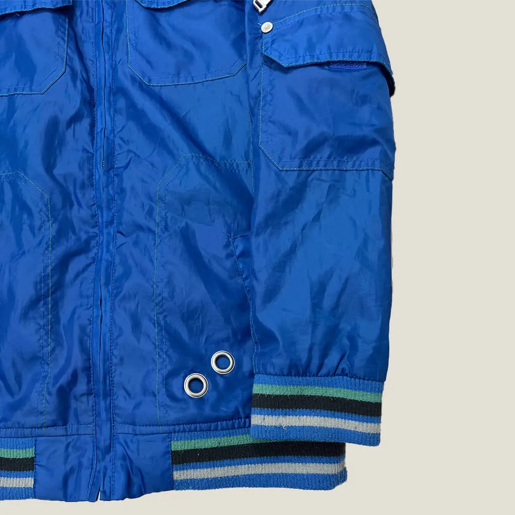 Blue Retro Urban Hoodie Rain Jacket 9