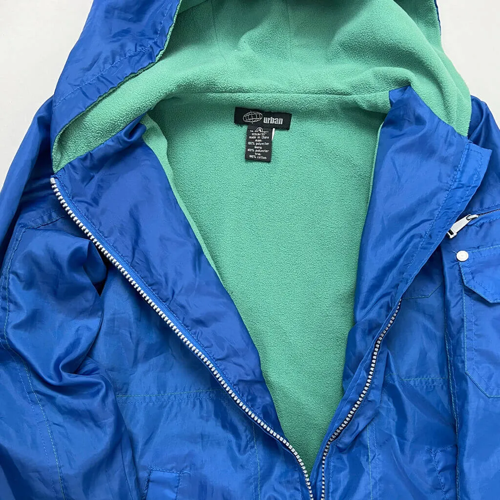 Blue Retro Urban Hoodie Rain Jacket 9