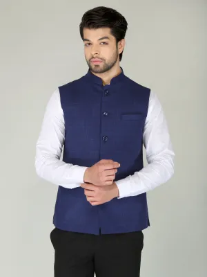 Blue Tartan Checks Formal Nehru Jackets
