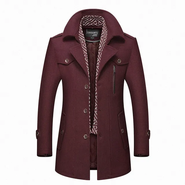 BOLUBAO Men Winter Wool Coat 2020 Men's New Casual Brand Solid Color Wool Blends Woolen Pea Coat Male Trench Coat Overcoat