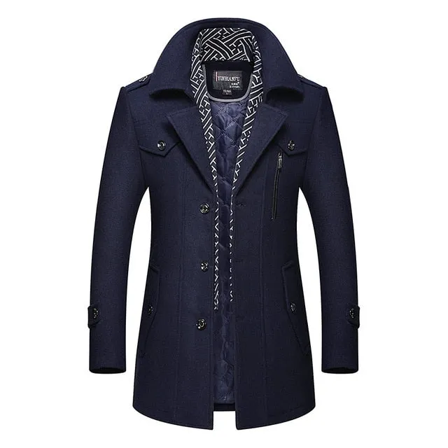 BOLUBAO Men Winter Wool Coat 2020 Men's New Casual Brand Solid Color Wool Blends Woolen Pea Coat Male Trench Coat Overcoat