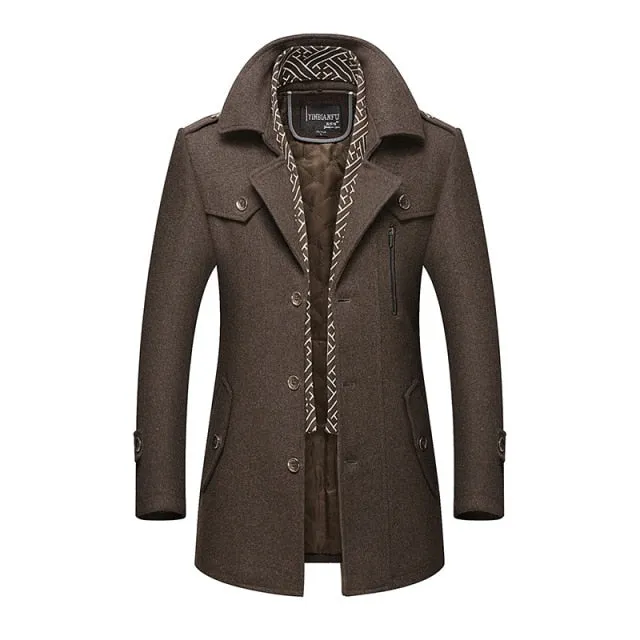 BOLUBAO Men Winter Wool Coat 2020 Men's New Casual Brand Solid Color Wool Blends Woolen Pea Coat Male Trench Coat Overcoat
