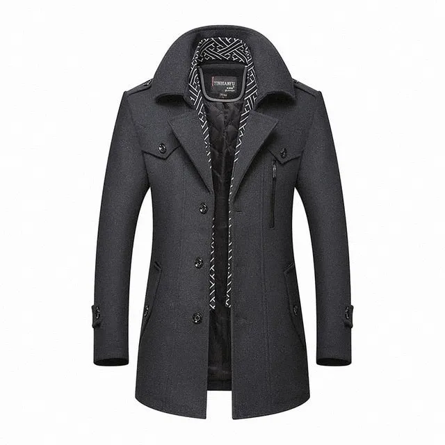 BOLUBAO Men Winter Wool Coat 2020 Men's New Casual Brand Solid Color Wool Blends Woolen Pea Coat Male Trench Coat Overcoat