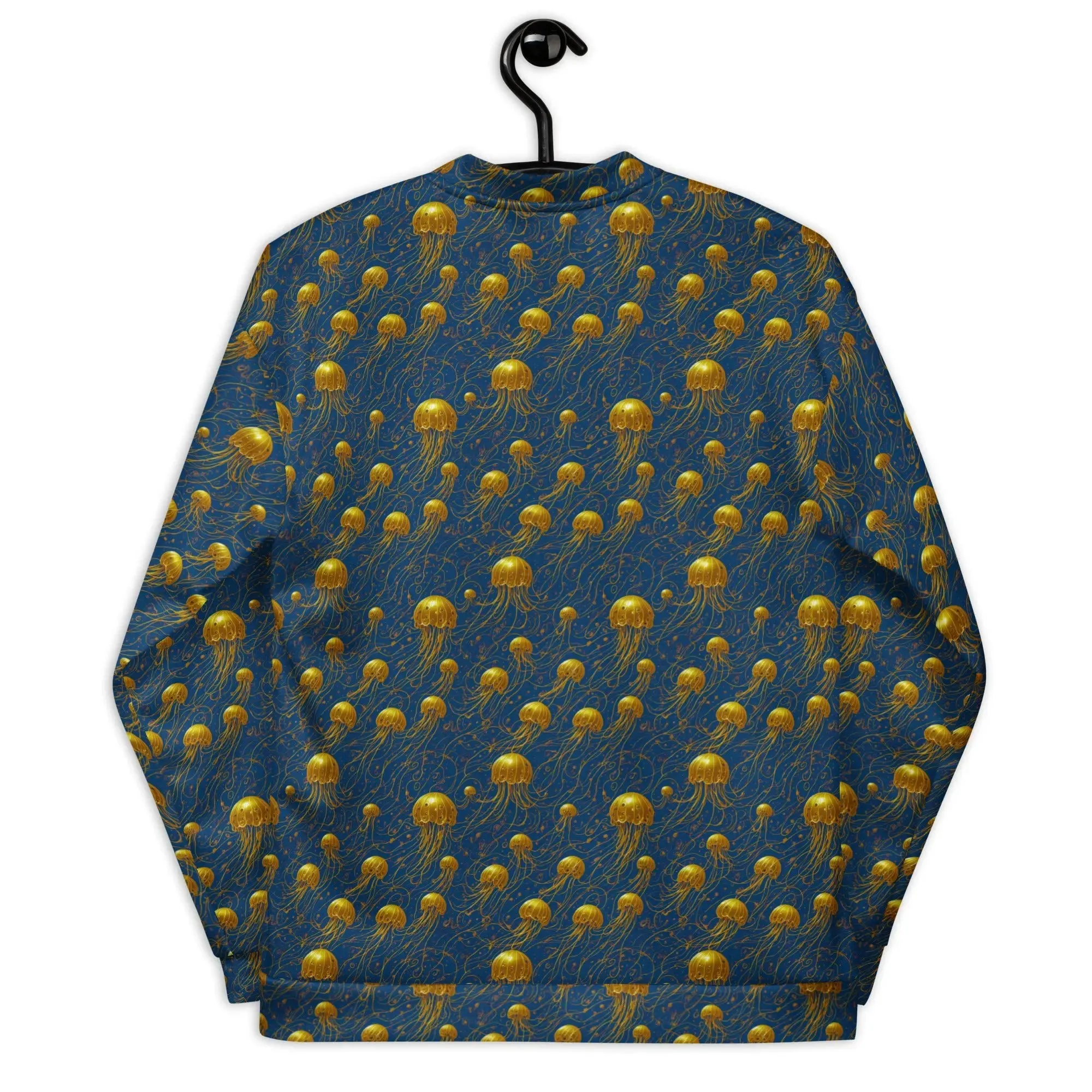 Bomber Jacket Blue and Gold Jellyfishes