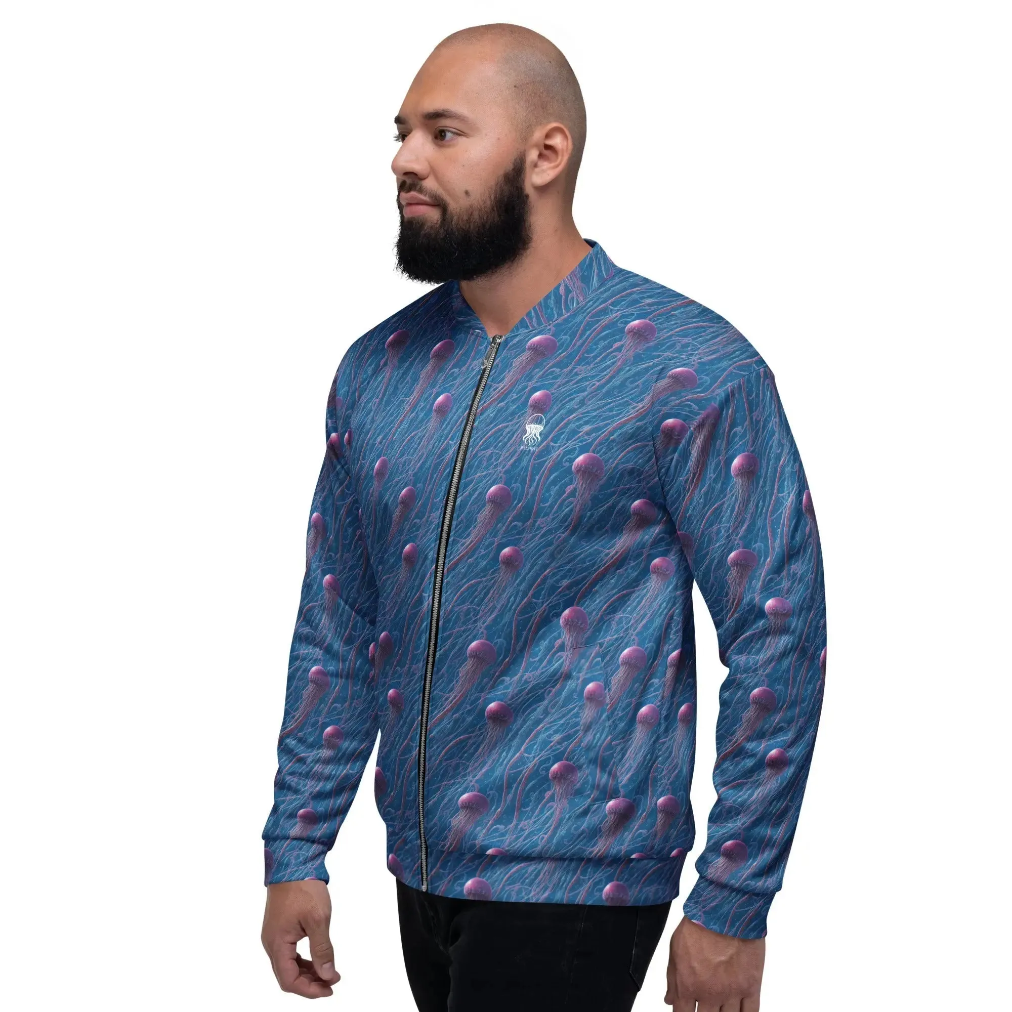 Bomber Jacket Blue and Violet Jellyfishes