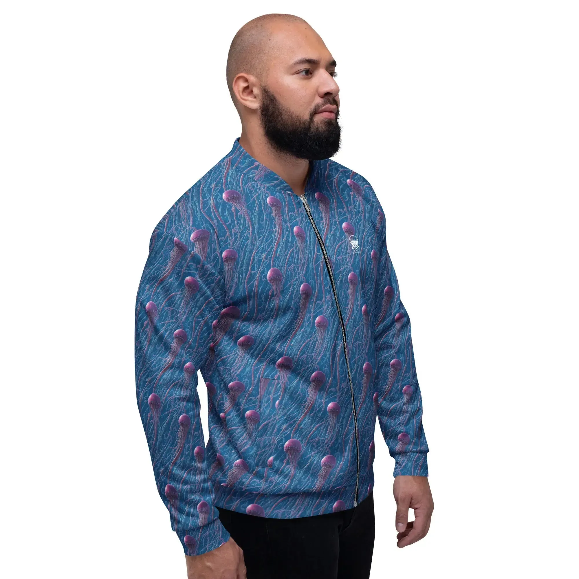 Bomber Jacket Blue and Violet Jellyfishes