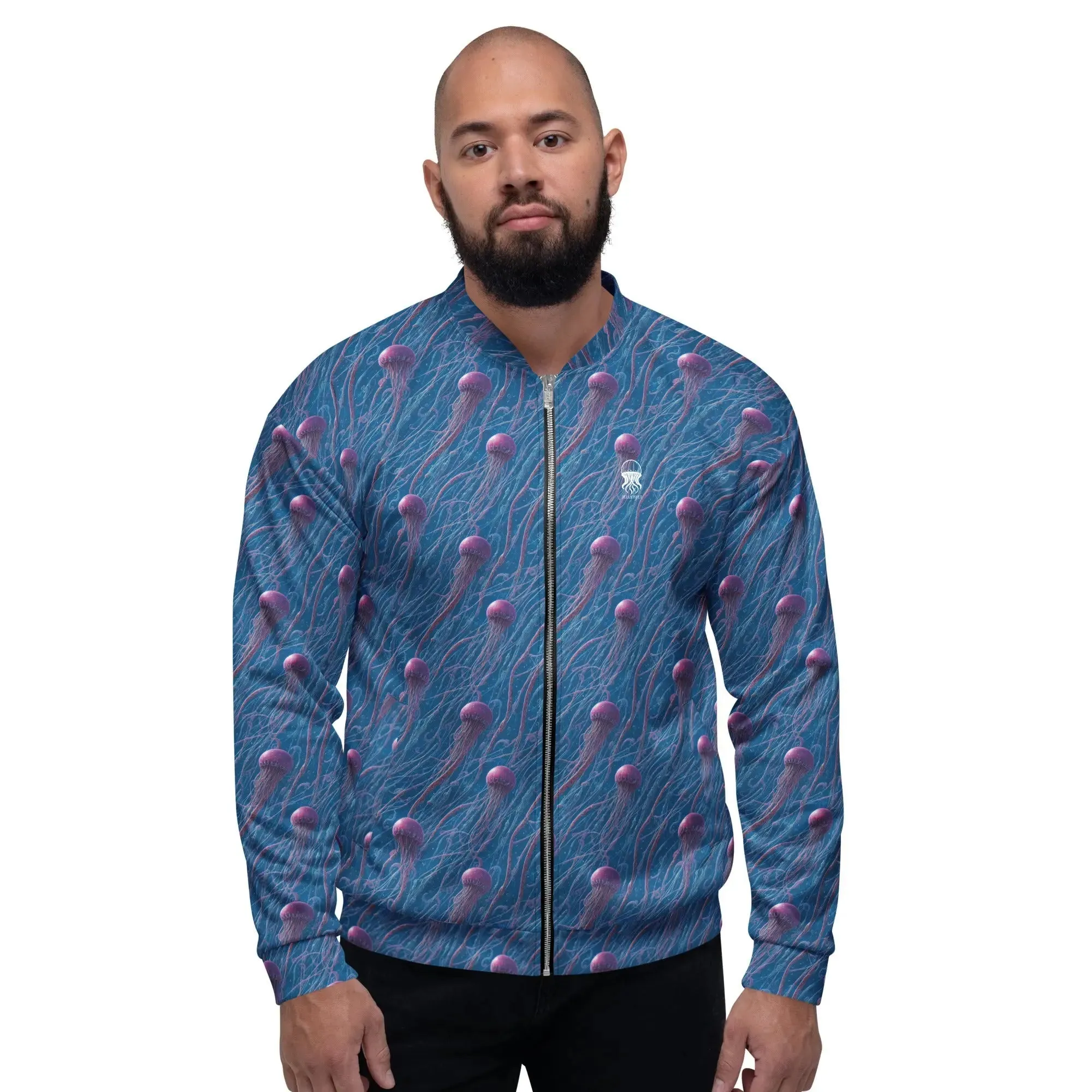 Bomber Jacket Blue and Violet Jellyfishes