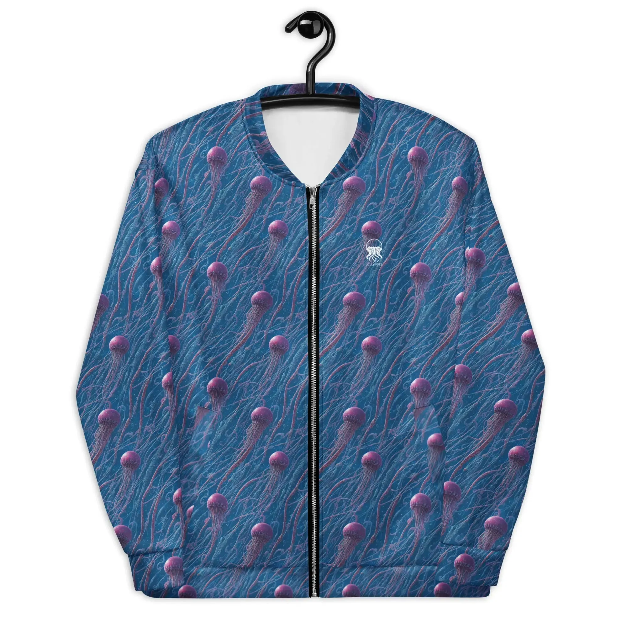Bomber Jacket Blue and Violet Jellyfishes