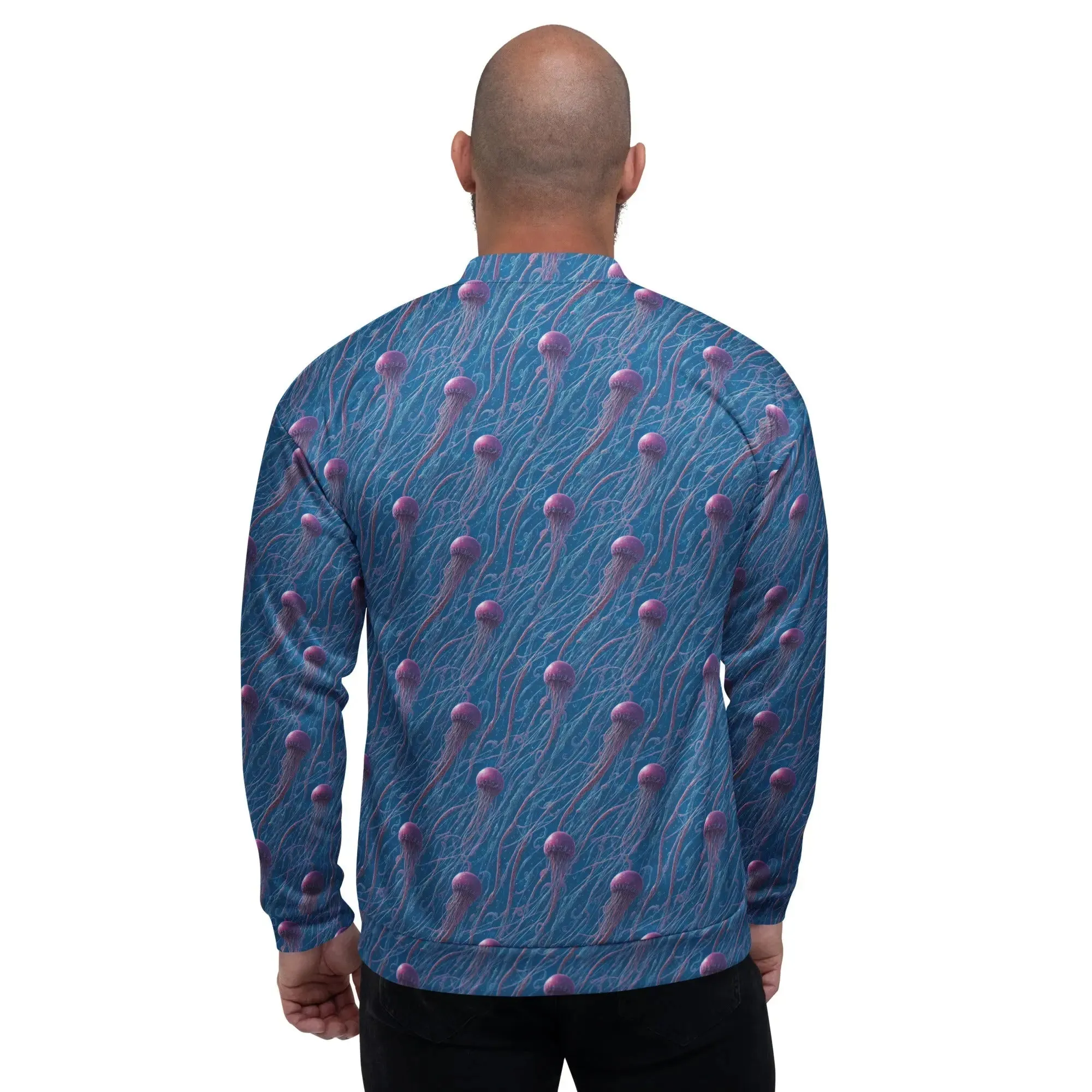 Bomber Jacket Blue and Violet Jellyfishes