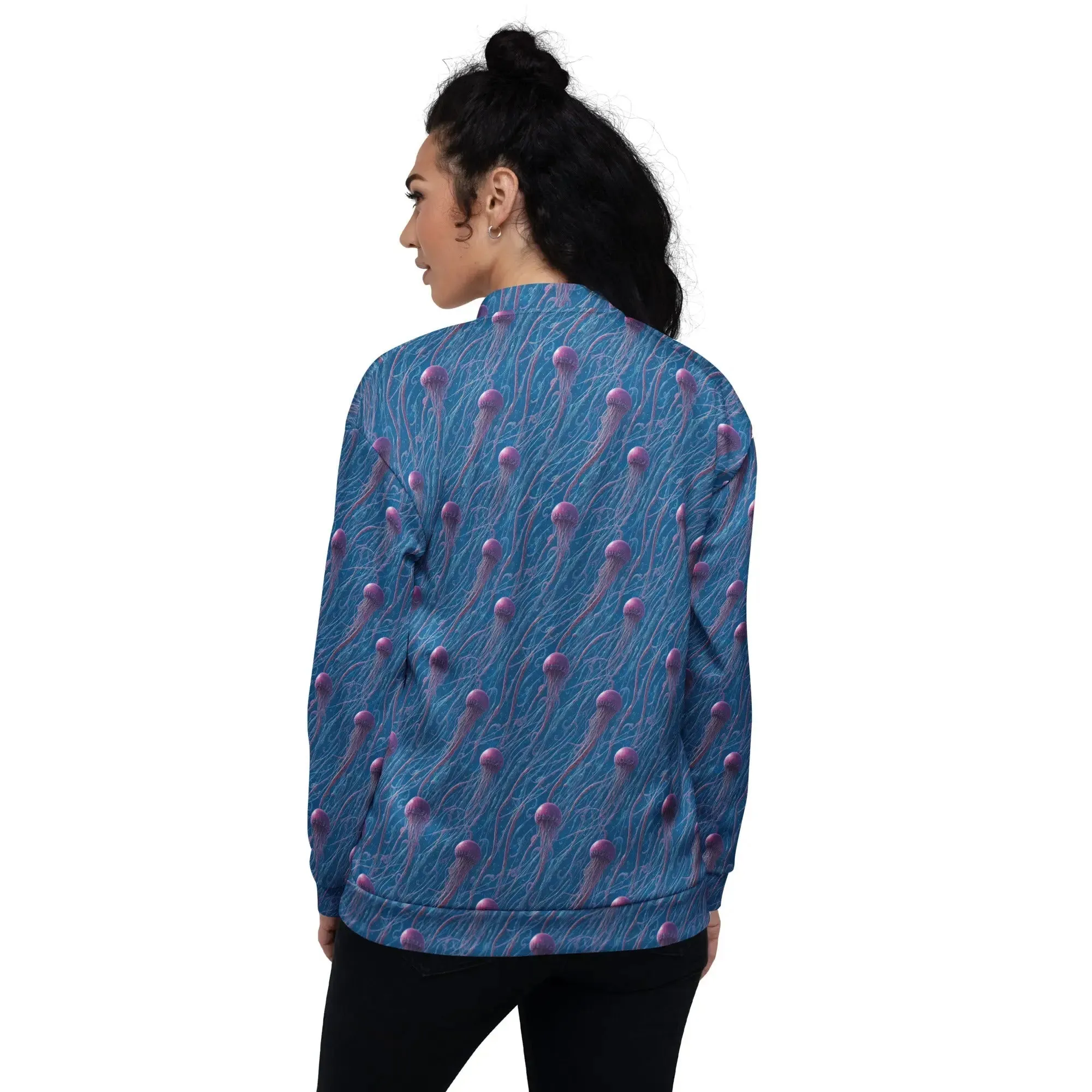 Bomber Jacket Blue and Violet Jellyfishes
