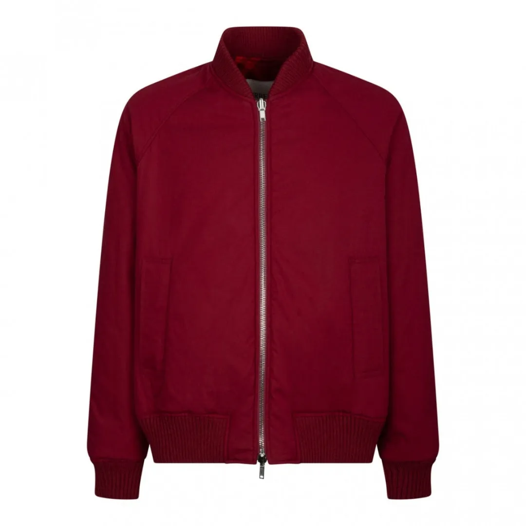 Burberry 8078906 Reversible Check Print Bomber Jacket Ripple Ip Check Red Jacket Male