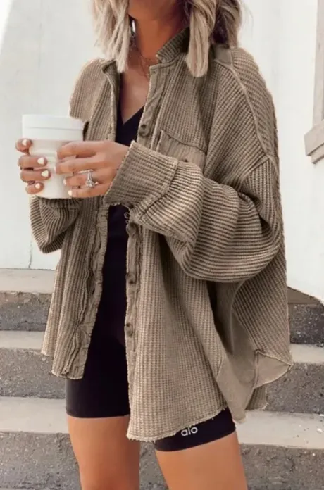 Button-front Ava shirt jacket