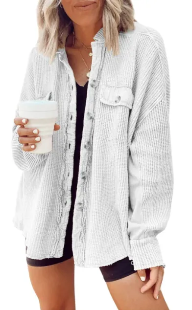 Button-front Ava shirt jacket