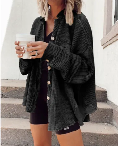Button-front Ava shirt jacket