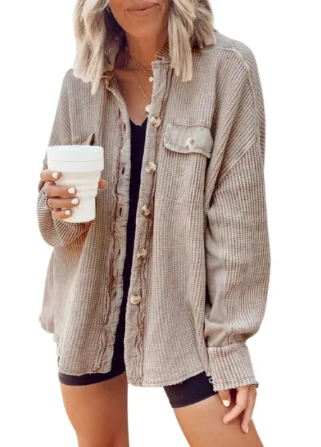 Button-front Ava shirt jacket