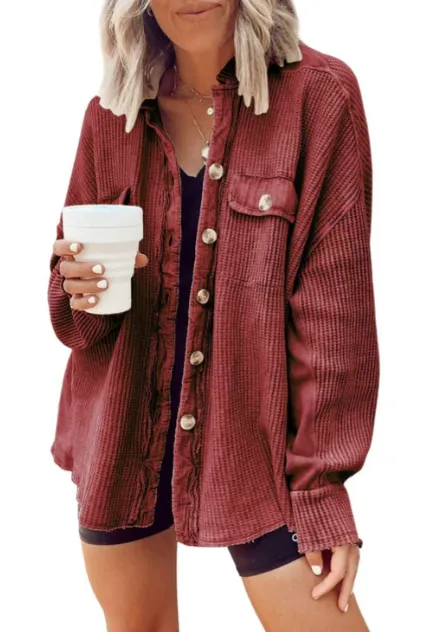 Button-front Ava shirt jacket