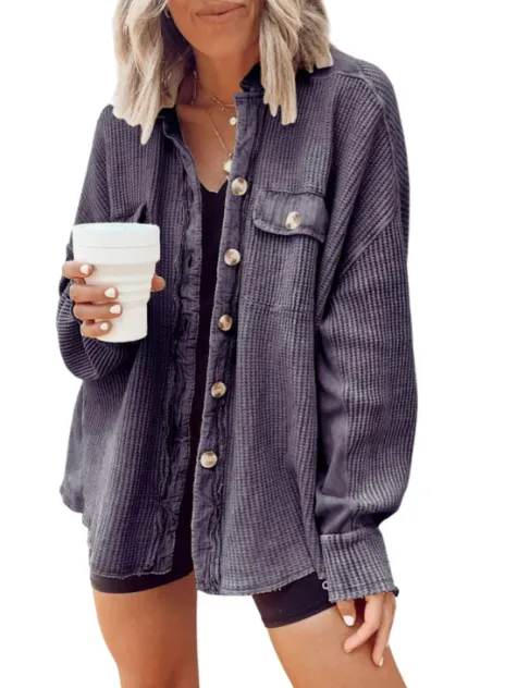 Button-front Ava shirt jacket
