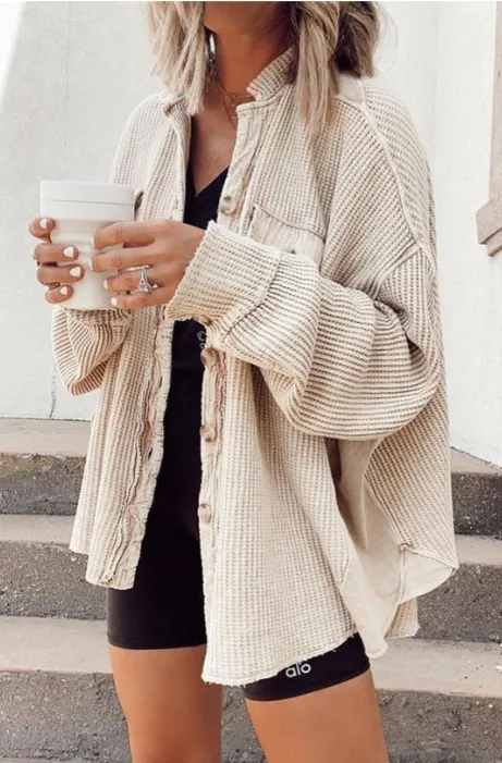 Button-front Ava shirt jacket