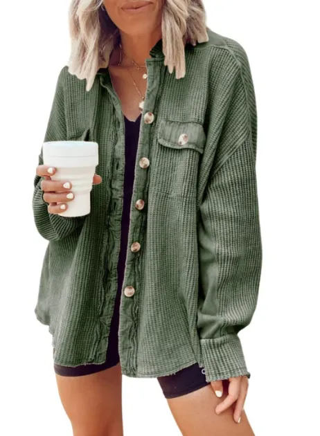 Button-front Ava shirt jacket