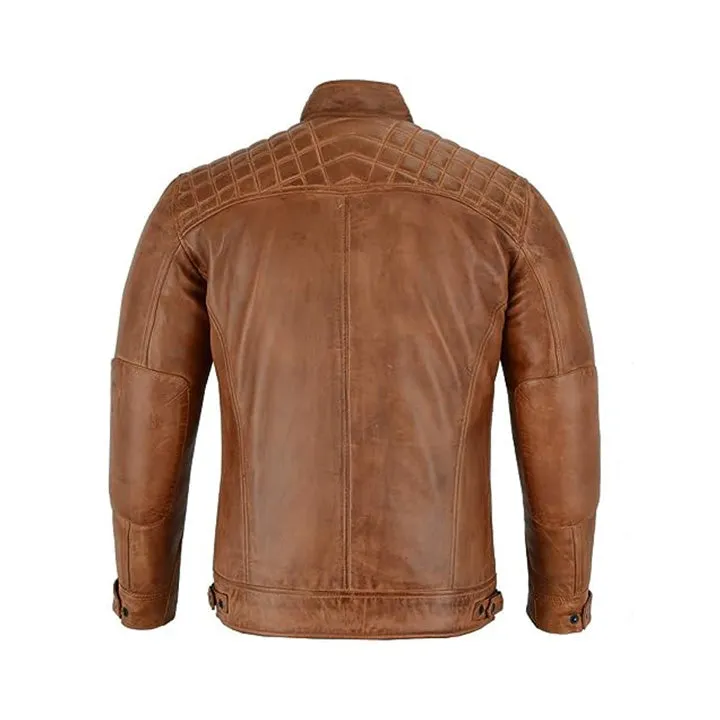Cafe Racer Brown Jacket for Men