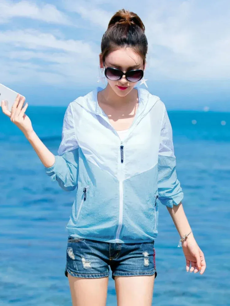 Camping Rain Jacket Women Waterproof Sun Protection