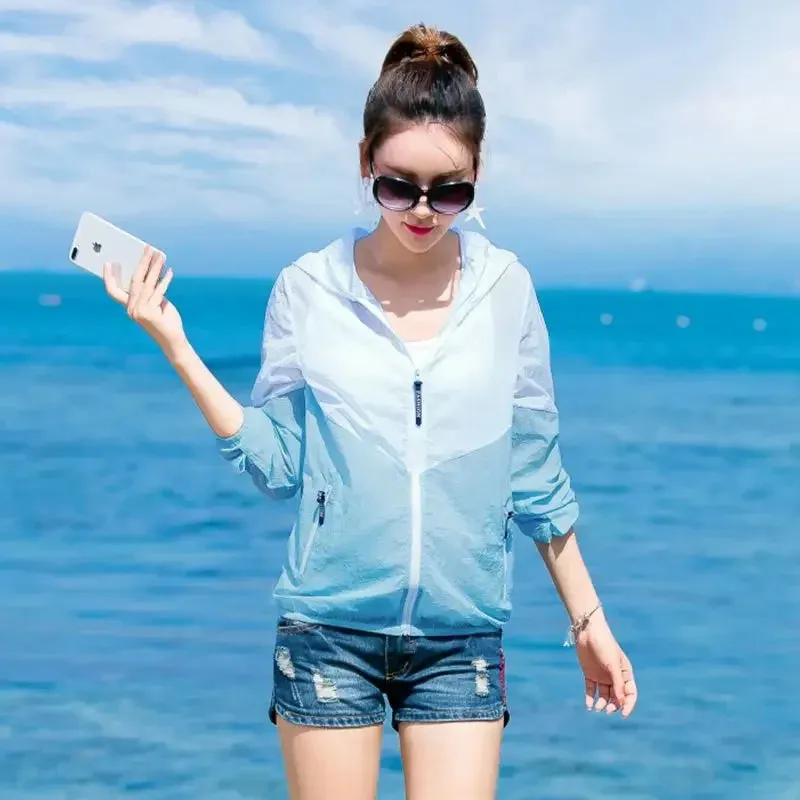 Camping Rain Jacket Women Waterproof Sun Protection