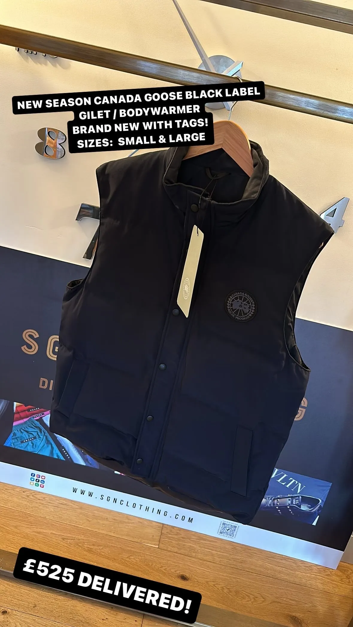 CANADA GOOSE BLACK DISC GARSON LOGO DOWN GILET BODYWARMER VEST - NAVY