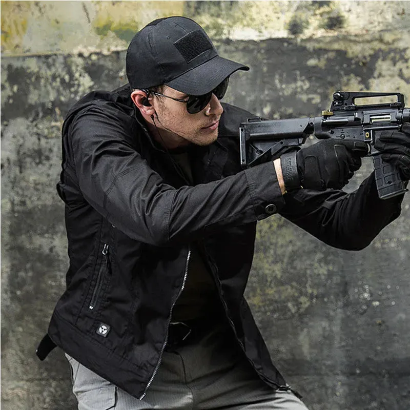 Cargo Tactical Jacket Men Wear-resistant Waterproof Breathable Casual Coats Male Outdoor Commute Hiking Climbing Mens Jackets