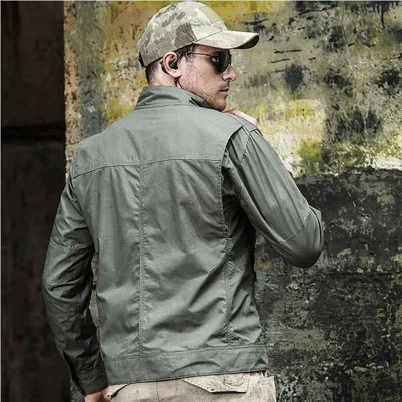 Cargo Tactical Jacket Men Wear-resistant Waterproof Breathable Casual Coats Male Outdoor Commute Hiking Climbing Mens Jackets