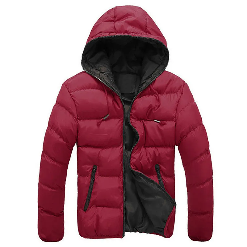 Coat Men Slim Casual Warm Jacket Hooded Essential Thick Men Coat Parka Overcoat Hoodie Zipper Pocket Masculino Coat Oct21