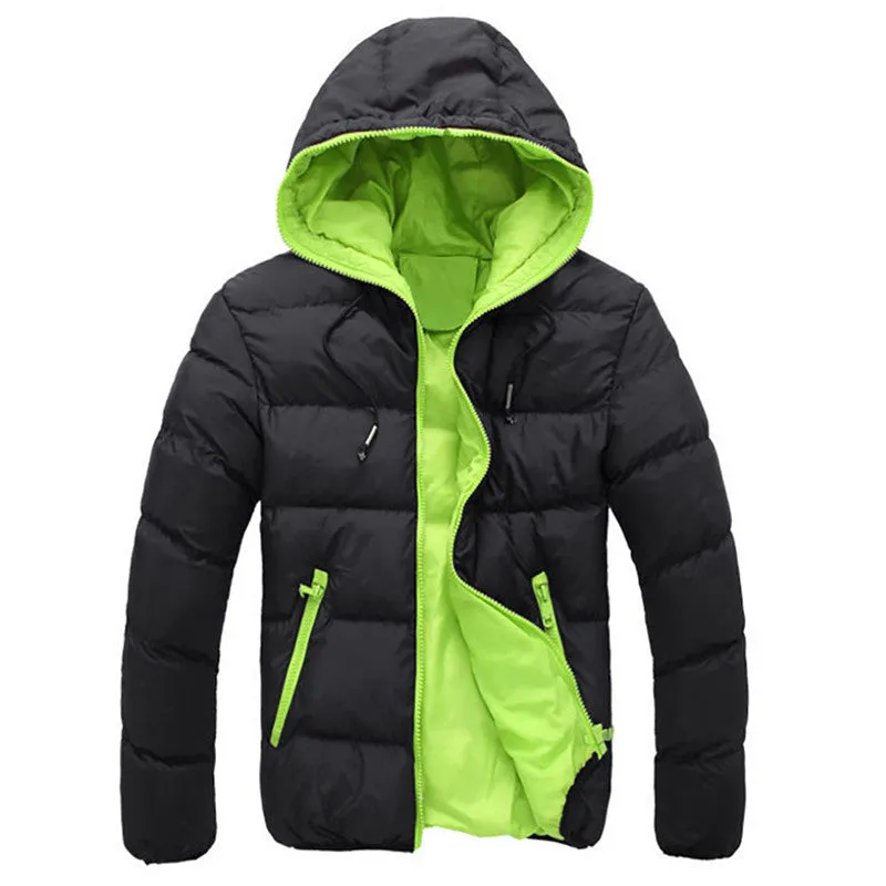 Coat Men Slim Casual Warm Jacket Hooded Essential Thick Men Coat Parka Overcoat Hoodie Zipper Pocket Masculino Coat Oct21