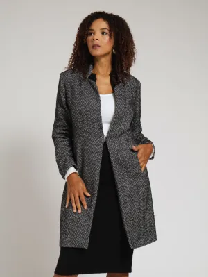Collarless Coat - Grey
