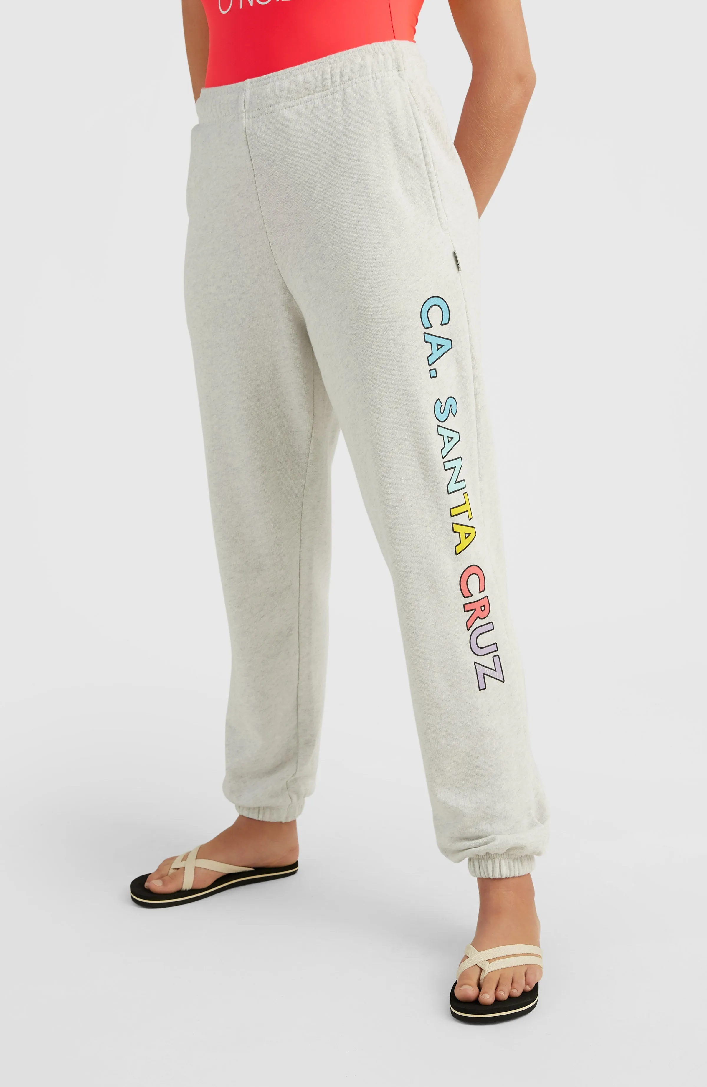 Connective High-Waist Jogginghose | White Melange