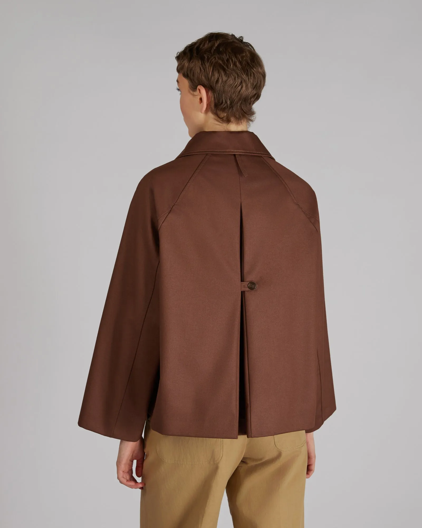 Cotton gabardine pea coat