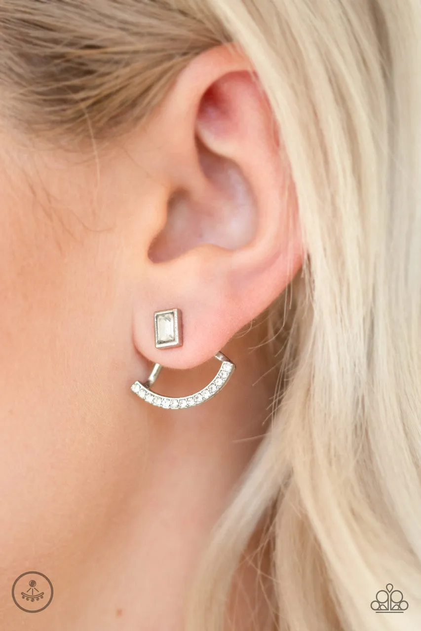 Delicate Arches White Paparazzi Earrings