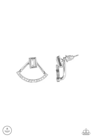 Delicate Arches White Paparazzi Earrings