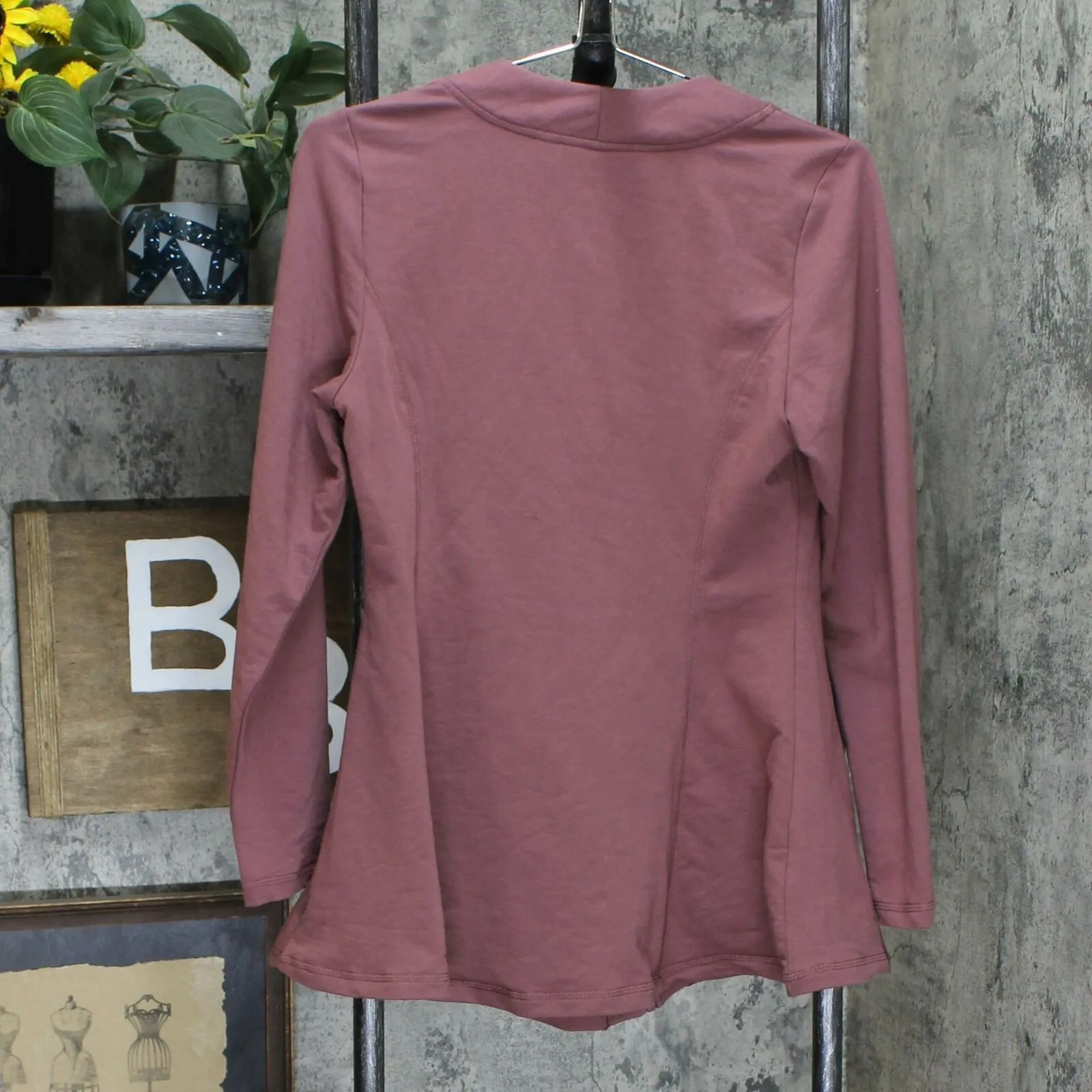 Denim & Co. Active French Terry Zip Front Fit & Flare Jacket Rose XXS