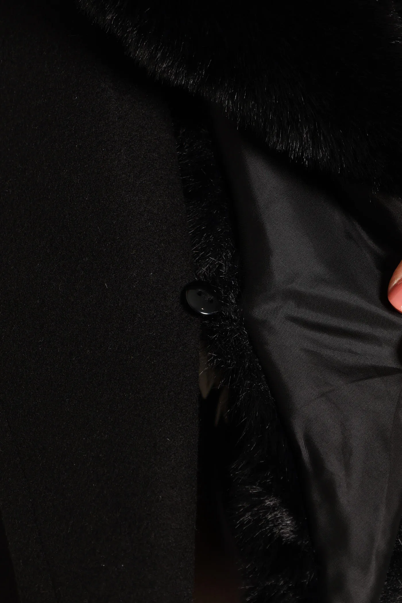 Diana Fur Collar Coat - Black