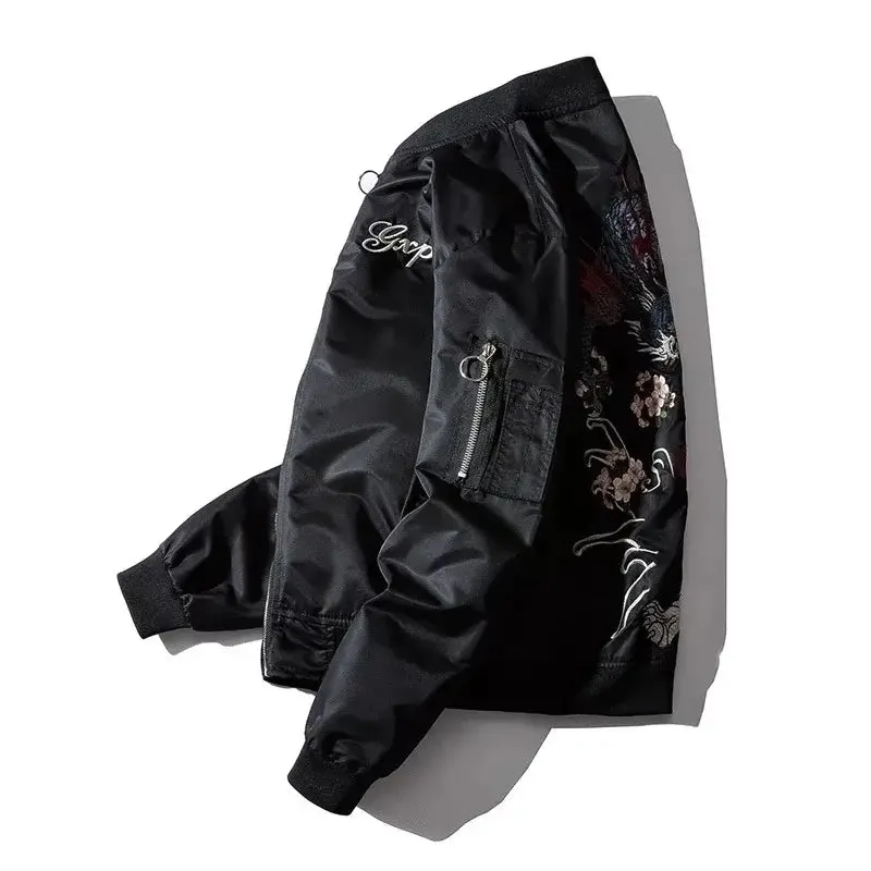 Dragon Tiger Embroidered Bomber | Japanese Streetwear Outerwear
