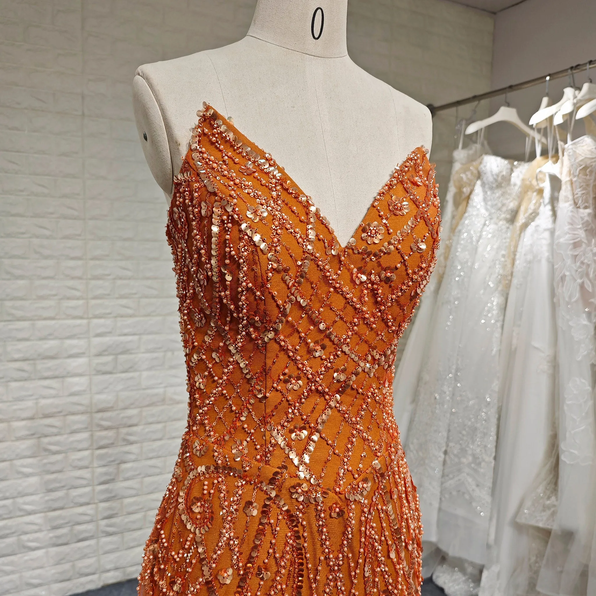Elegant Women V Neck Sequin Maxi Evening Dress with Sparkly