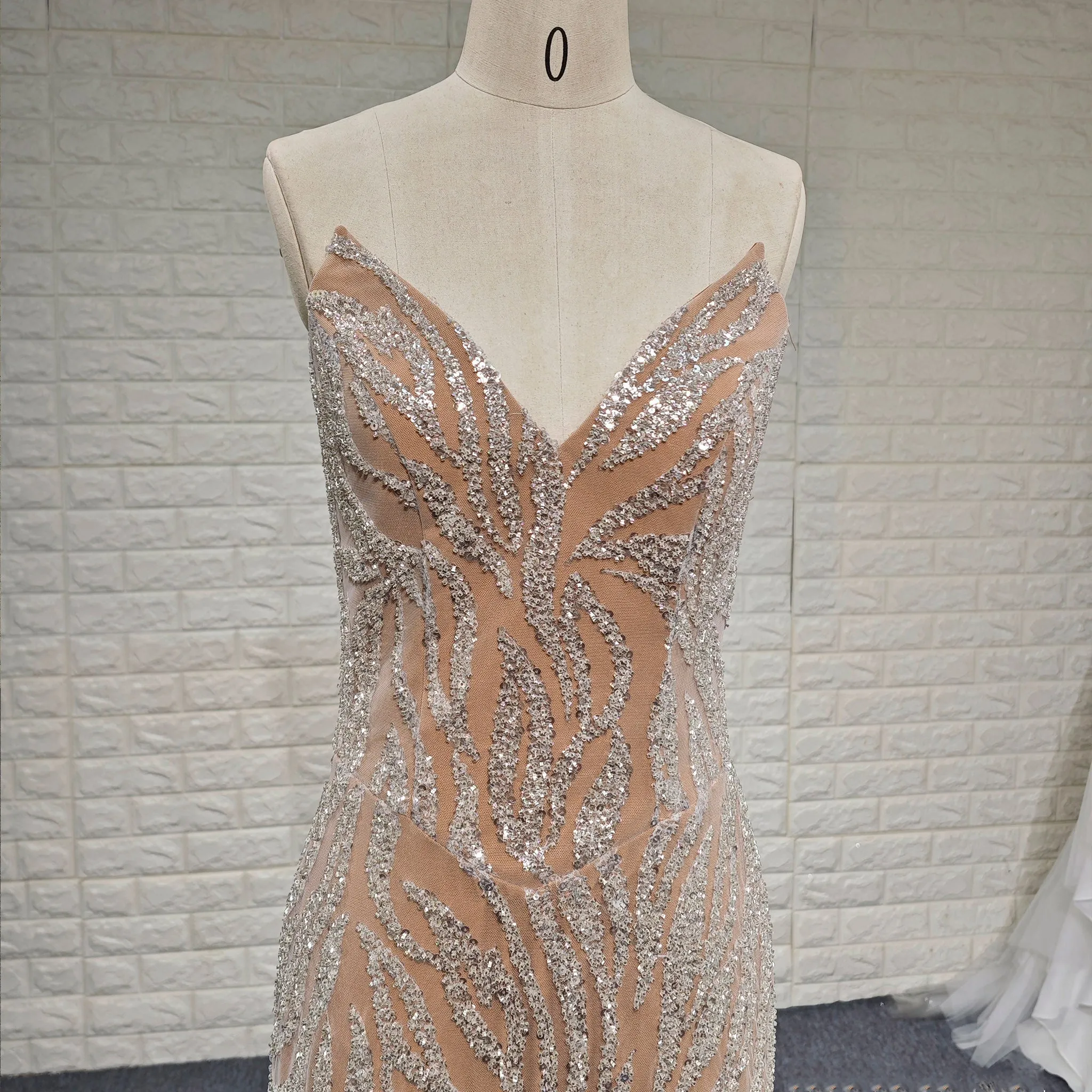 Elegant Women V Neck Sequin Maxi Evening Dress with Sparkly