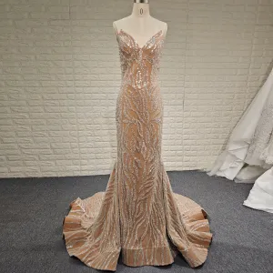 Elegant Women V Neck Sequin Maxi Evening Dress with Sparkly
