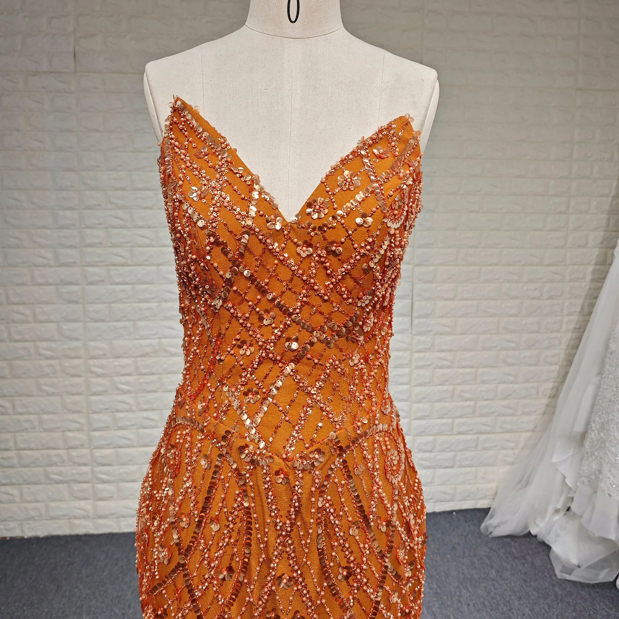 Elegant Women V Neck Sequin Maxi Evening Dress with Sparkly