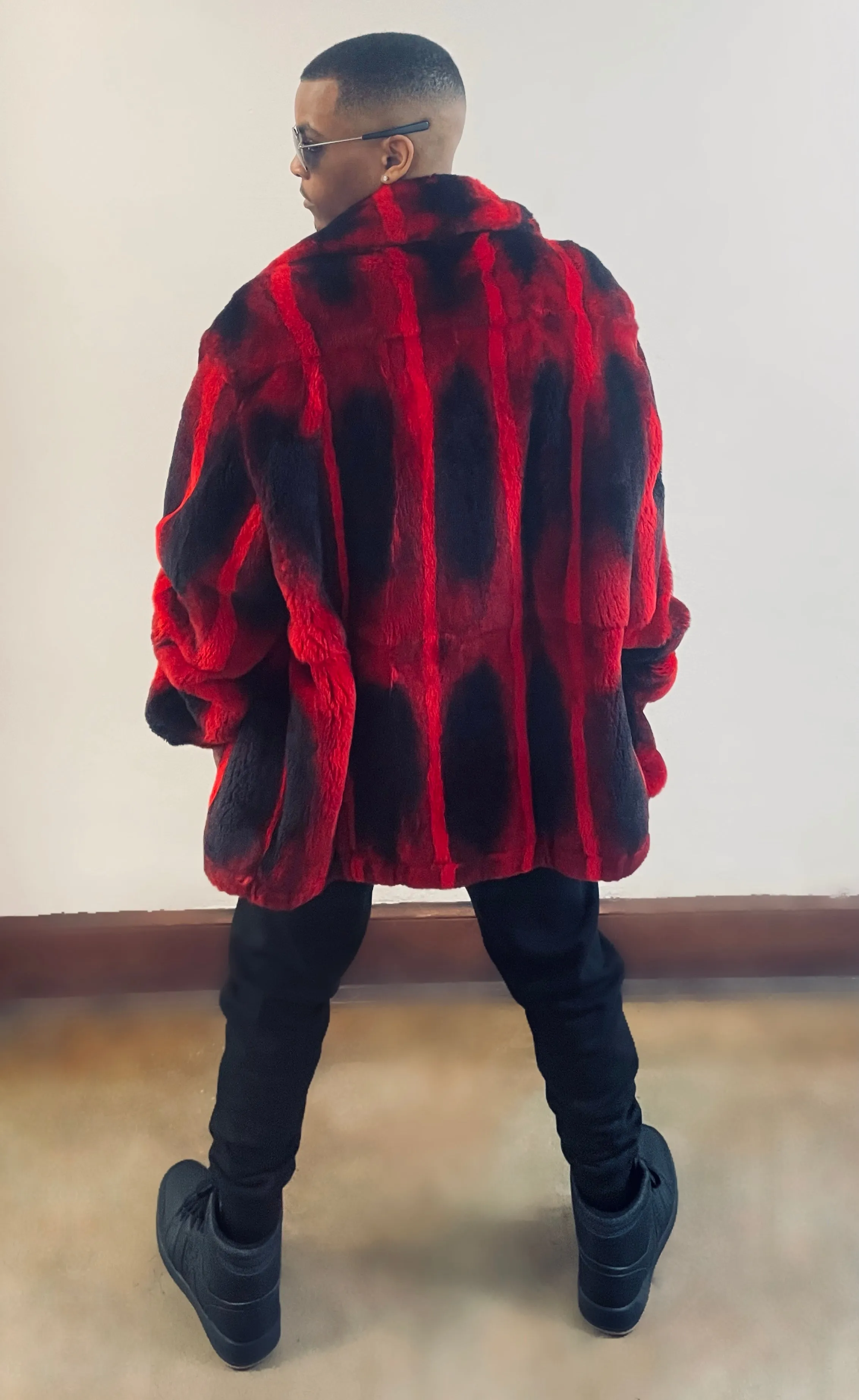 Fallon Aurielle Revenge Rex Chinchilla Jacket (Red & Black)
