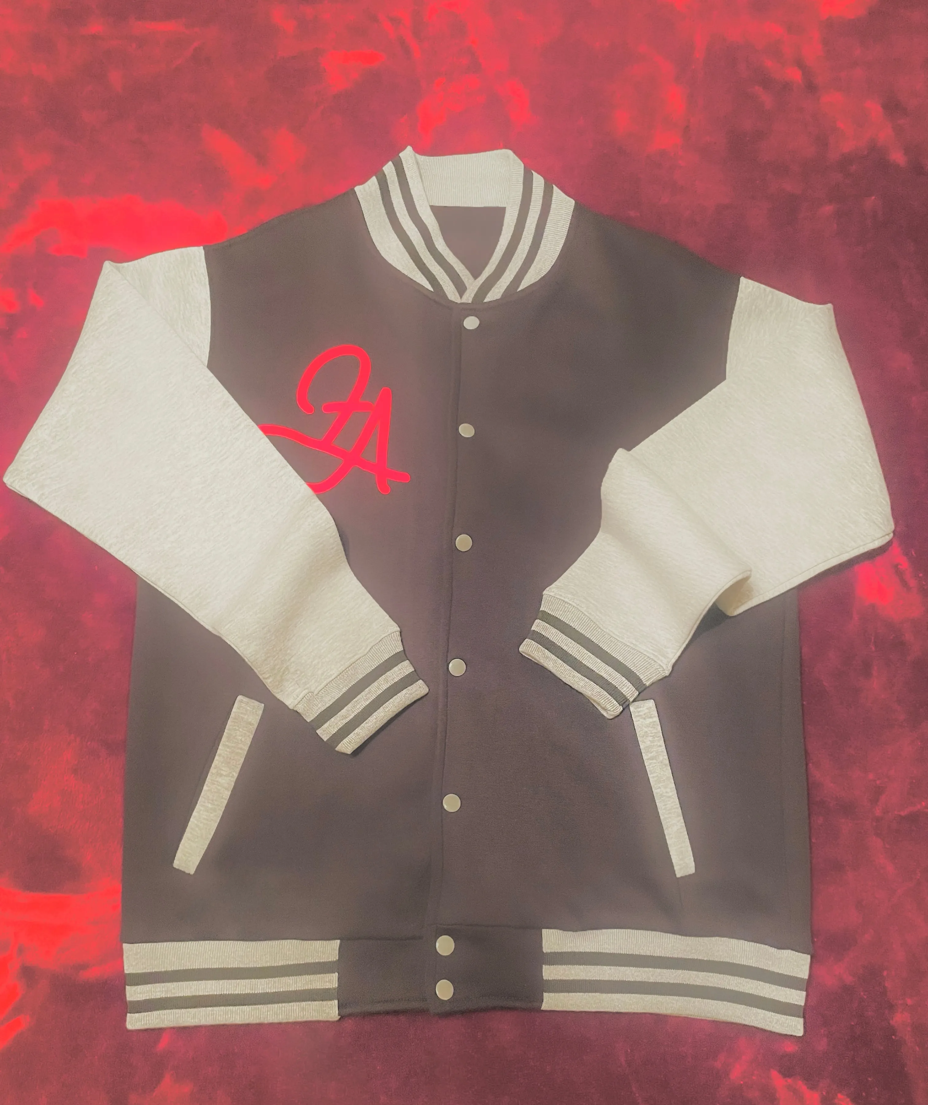 Fallon Aurielle Unisex Signature Cancer Logo & Name Zodiac Jacket (Black, Gray & Red)