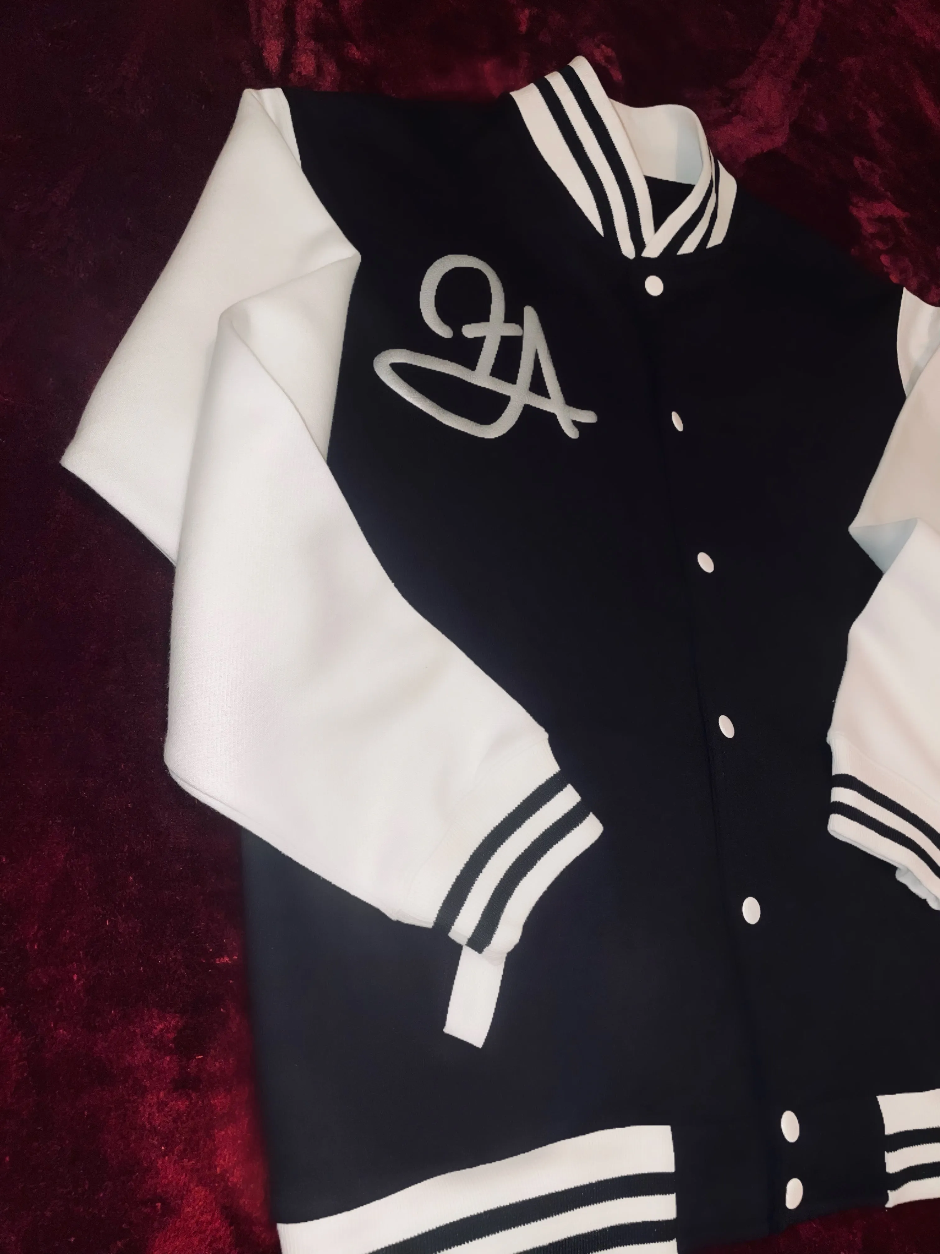 Fallon Aurielle Unisex Signature Virgo Virgin Woman Logo & Name Zodiac Jacket (Black, Metallic Silver & White)