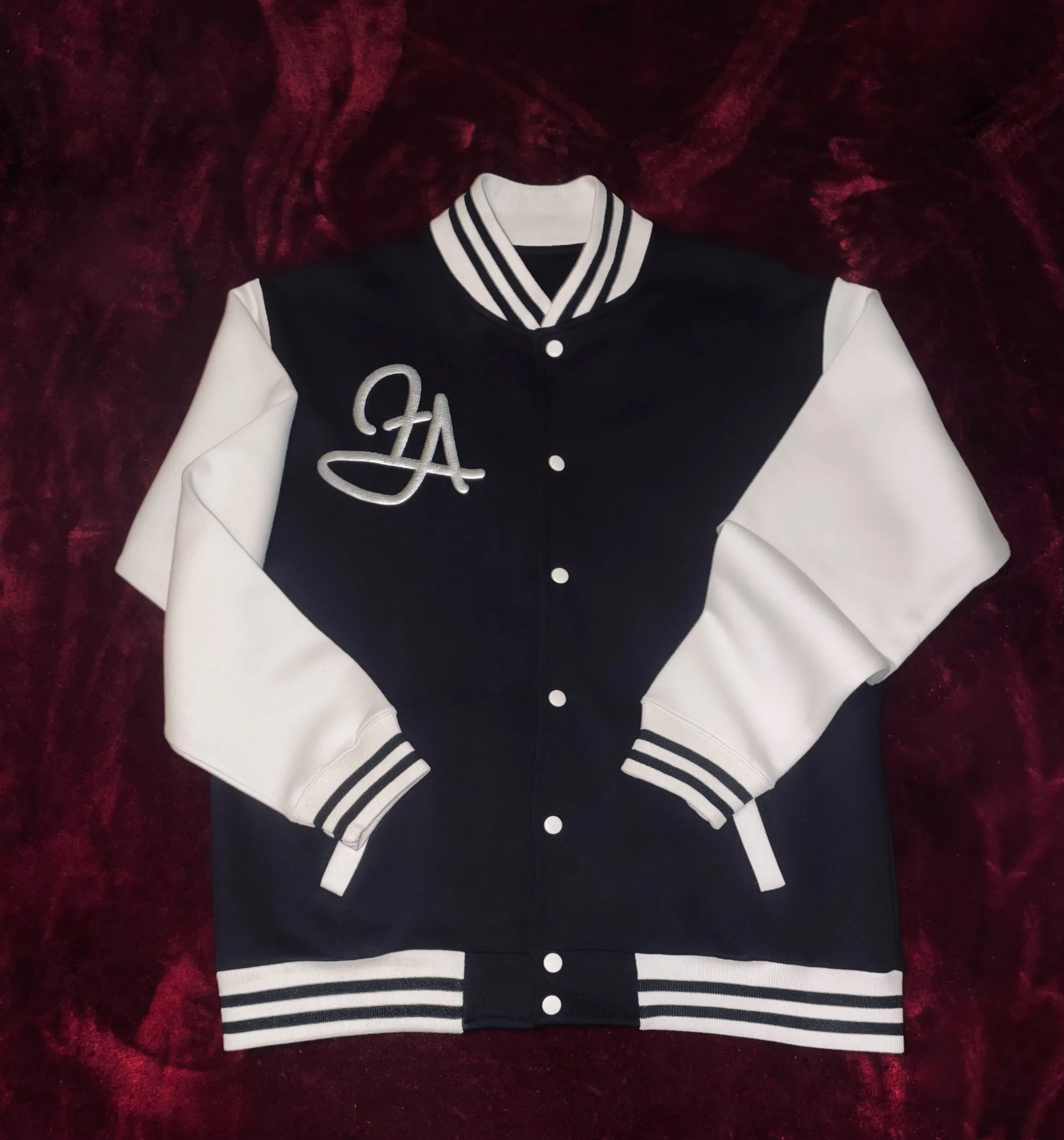 Fallon Aurielle Unisex Signature Virgo Virgin Woman Logo & Name Zodiac Jacket (Black, Metallic Silver & White)
