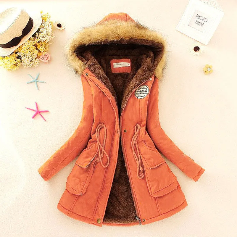 Fashion Autumn Warm Winter Fur Collar Coats Jackets for Women Women's Long Parka Plus Size Parka Hoodies