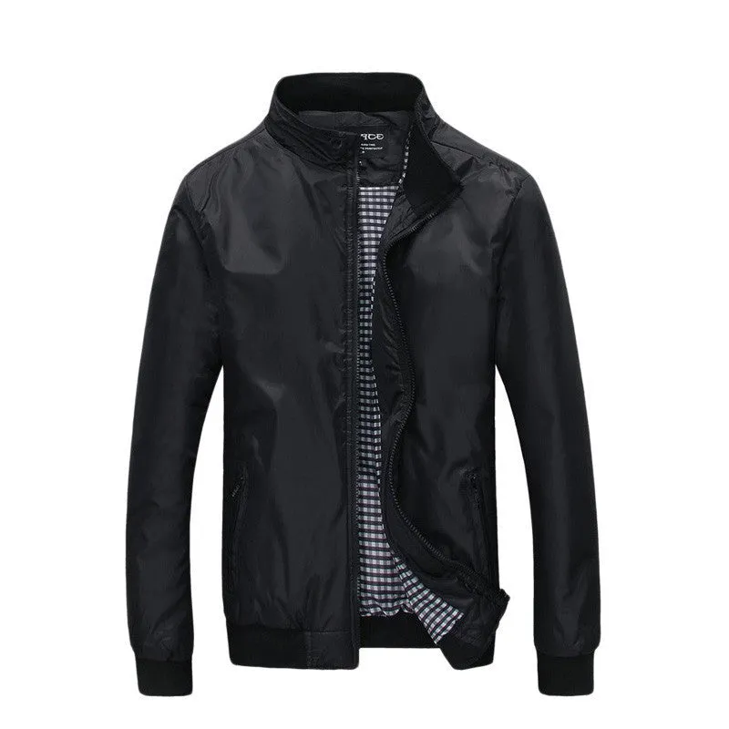 Fashion Jacket Men Stand Collar Casual Coats Loose Bomber Jacket Plus Size M-XXXL